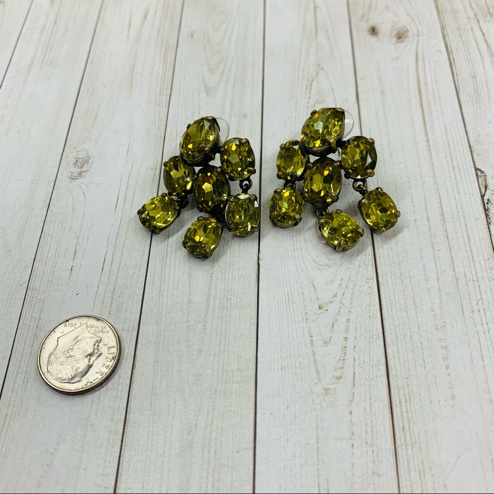 J. Crew Yellow Crystal Cluster Drop Earrings